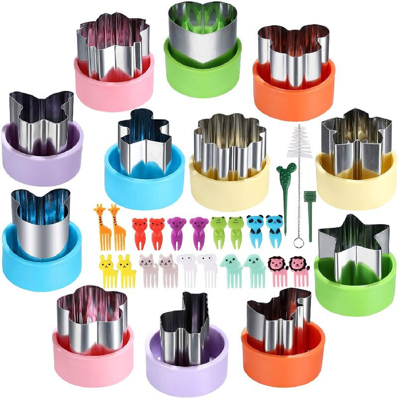 Kids Outdoor Kitchen Accessories - ステンレス鋼野菜カッター形状セット子供のための子供 DIY ミニ食品フルーツカッター金型キッチンアクセサリー