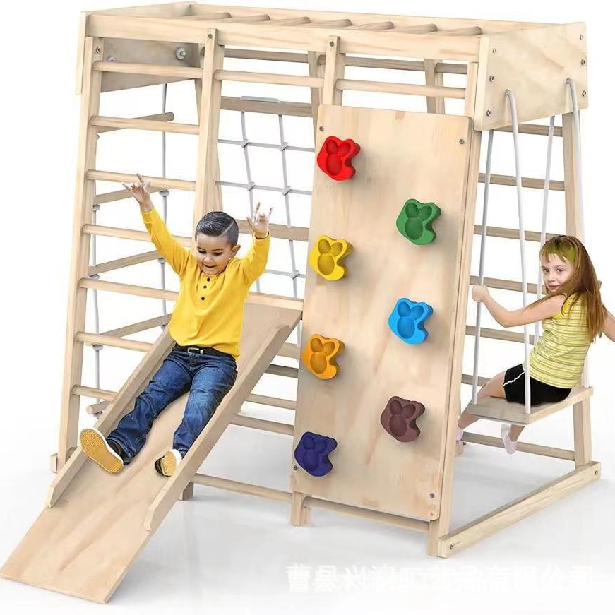 子供用モンテッソーリ木製クライミングトライアングルティピープ - Kids Outdoor Climbing Frame のレビューと価格