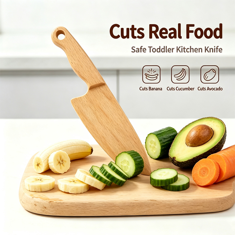 木製子供ナイフ調理用かわいい魚恐竜形状キッチンおもちゃ野菜フ - Kids Outdoor Kitchen Accessories のレビューと価格