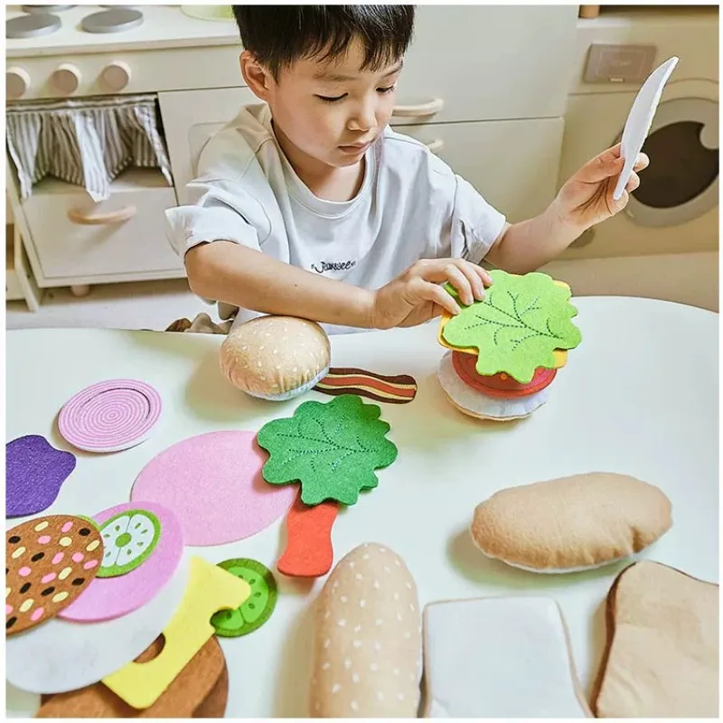 フェルト製のフード、ハンバーガー、サンドイッチのセット（28 - Kids Outdoor Kitchen Accessories のレビューと価格