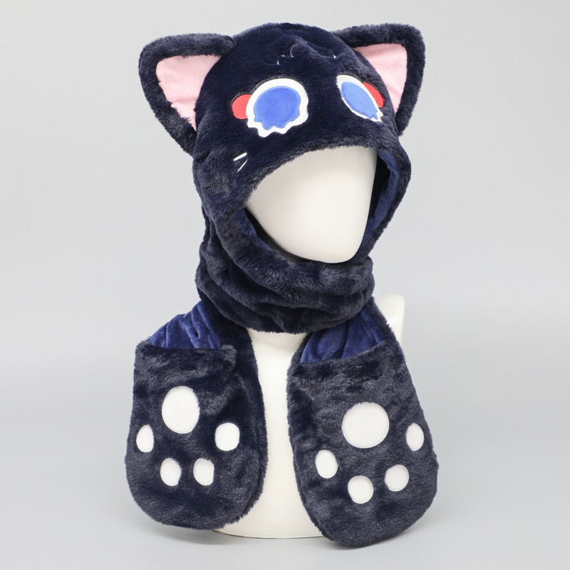 かわいい「原神」の黒猫のぬいぐるみ帽子。長い足で動く耳が付い - Q Kids Outdoor のレビューと価格