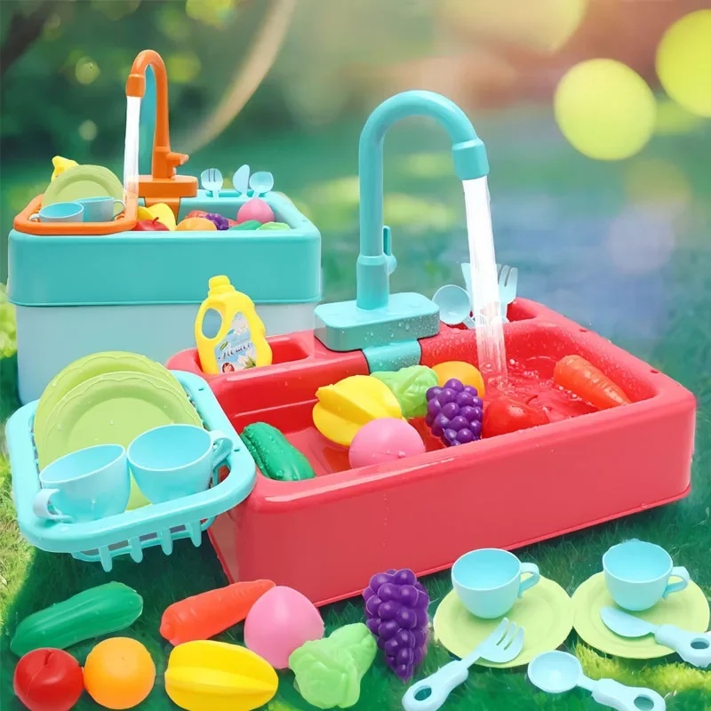 子供用プラスチック製キッチンシンクおもちゃセット。ごっこ遊び - Kids Outdoor Kitchen Accessories のレビューと価格